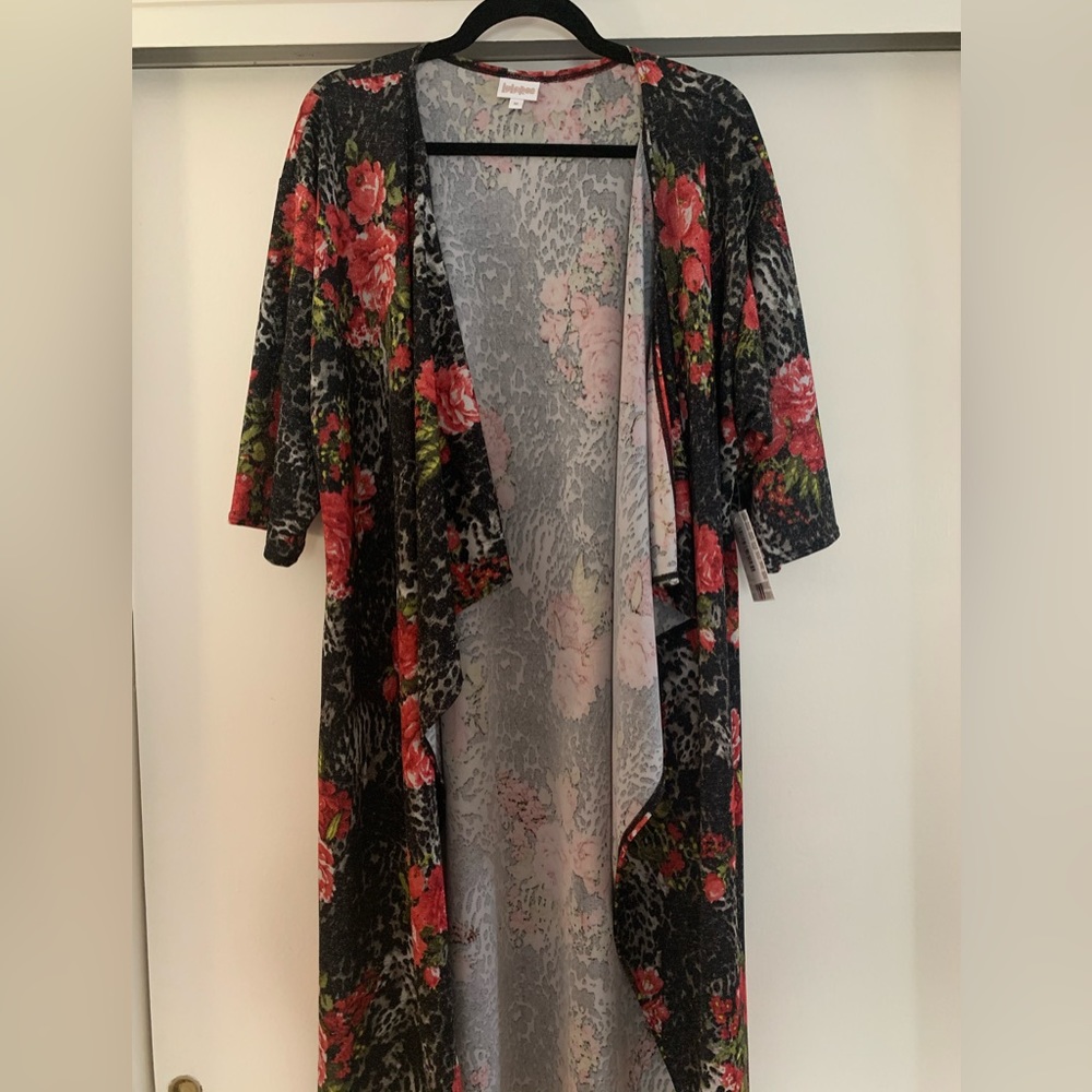 🆕 Lularoe Leopard Roses Metallic Shirley Boho Chic Stevie Nicks Hippie Festival